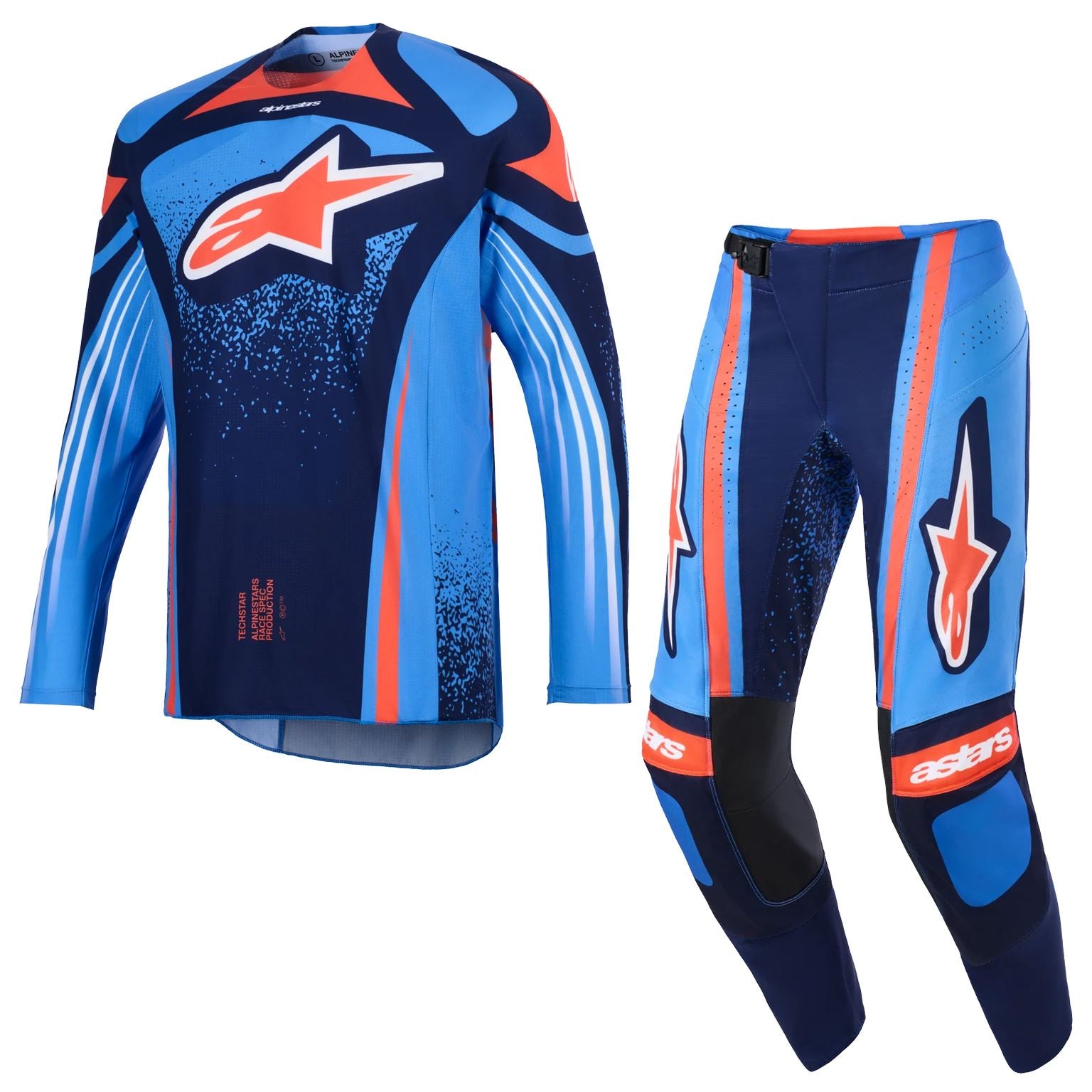 Alpinestars 2026 Techstar Nomur Motocross Combo Kit Dark Navy Orange Ucla Blue